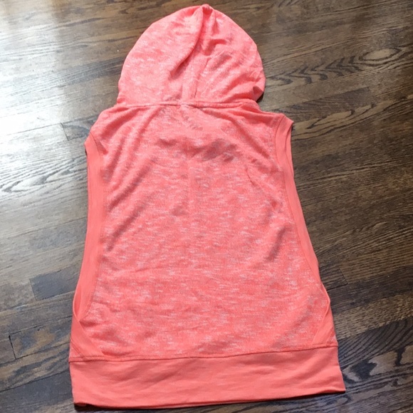 Forever 21 Bright Orange Sleeveless Hoodie - Picture 2 of 7